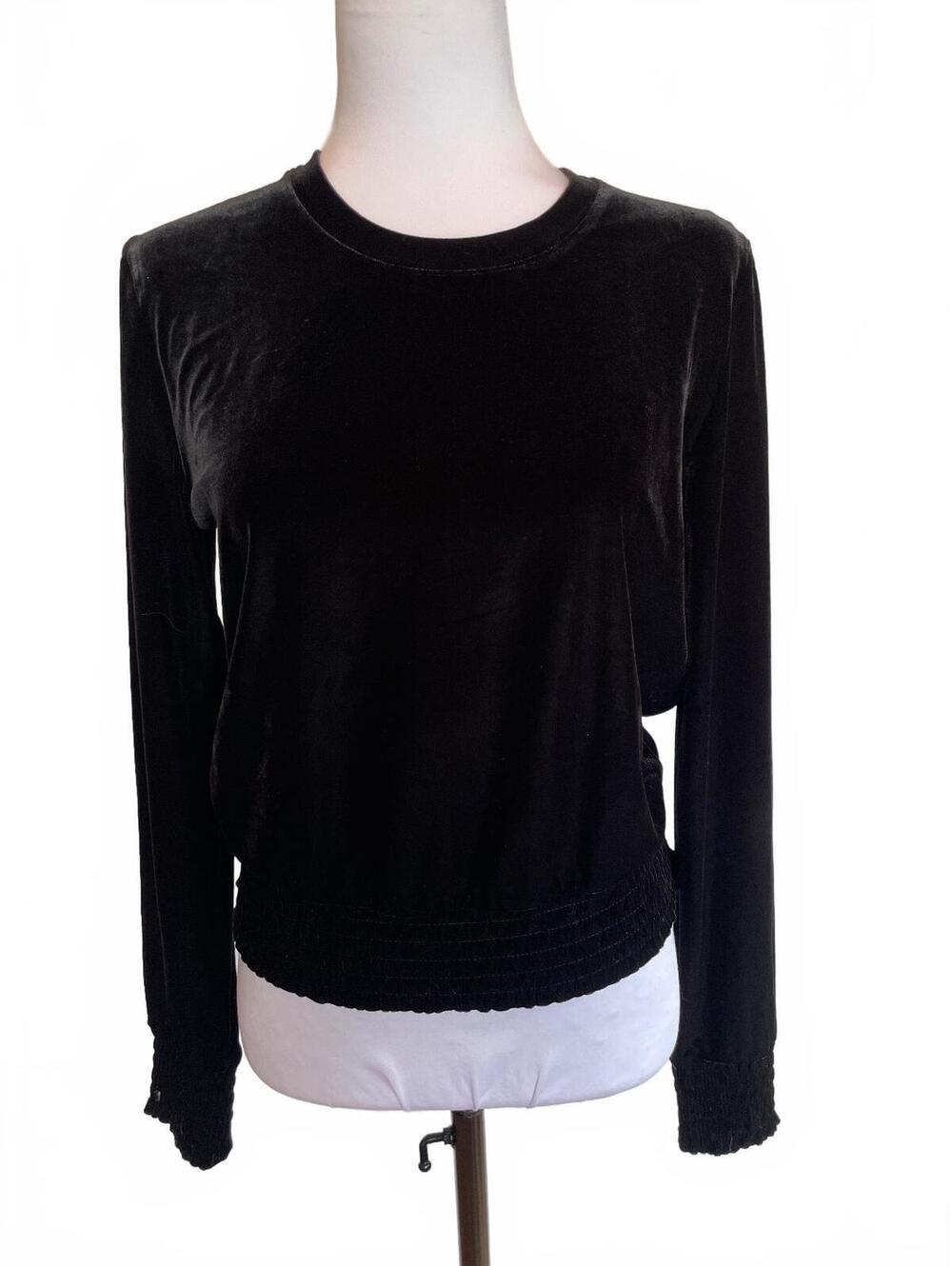 Commando Black Velvet Long Sleeve Top S Romantic Goth Witchy Dark Feminine